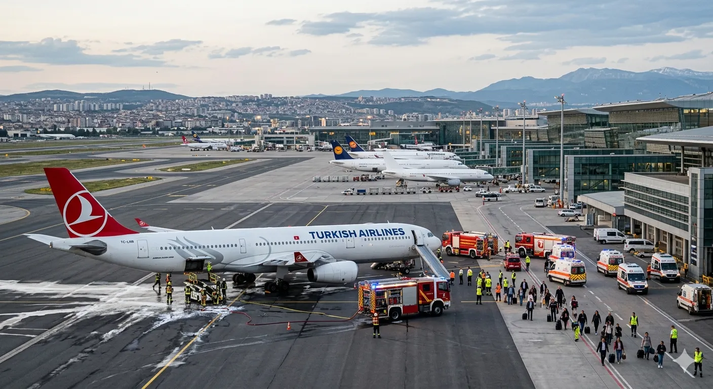 Самолет на Turkish Airlines се запали при кацане