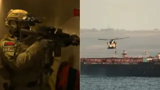 Британската армия показа отблизо щурма на руския танкер в Ламанша Кадри