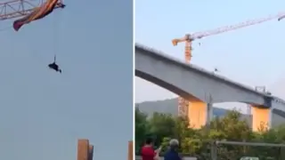 Инцидент: Парапланерист се закачи за кран