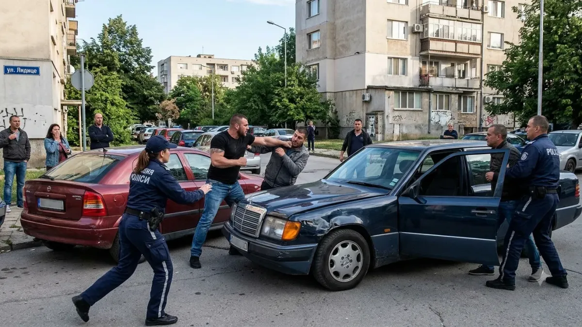 Пътна агресия в София: осъждан шофьор задържан след побой и маневри на заден ход на ул. „Лидице“