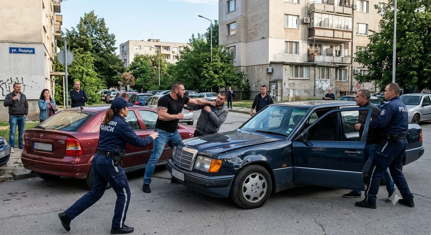 Пътна агресия в София: осъждан шофьор задържан след побой и маневри на заден ход на ул. „Лидице“