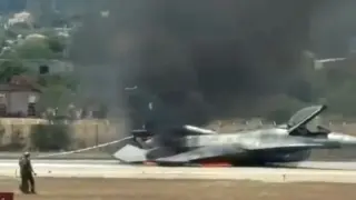 Изтребител F-16 се запали след аварийно кацане на летище Закинтос