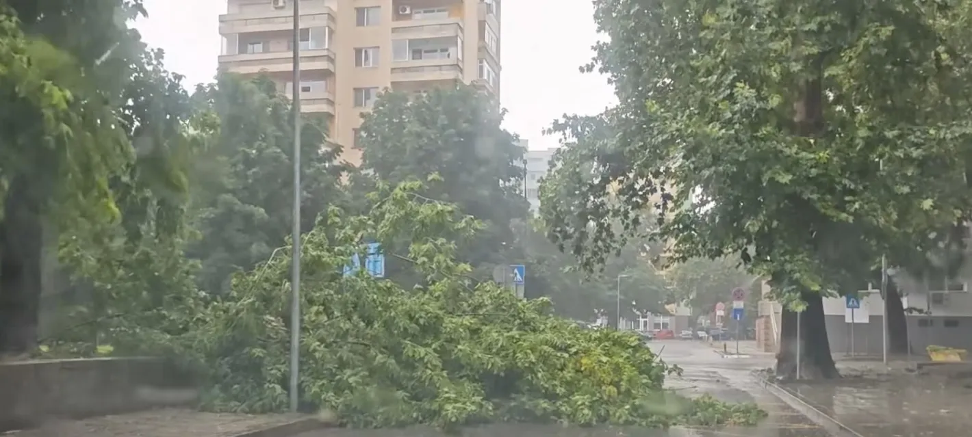 Две жени в болница след урагана в Ямбол