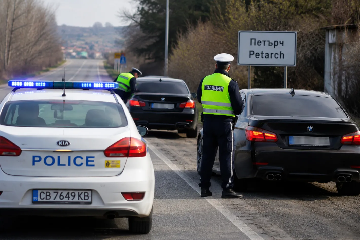 Полицията спря гонка с две BMW-та край Костинброд