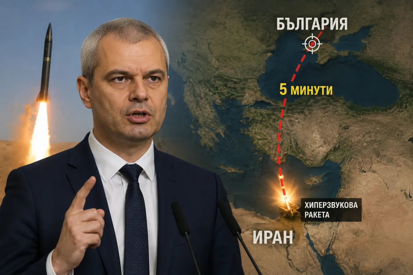 Костадинов: Иранските ракети могат да достигнат България за 5–7 минути