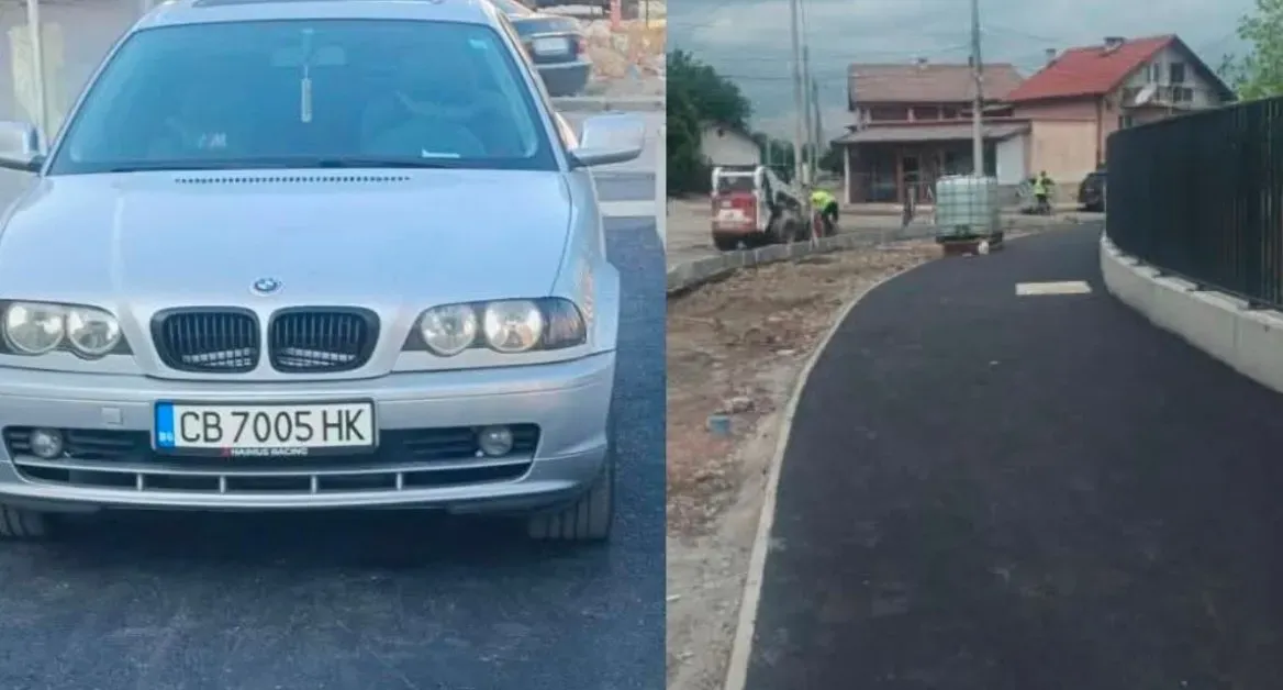 Коли и таксита паркираха върху неизстинал асфалт в столичния квартал "Слатина"