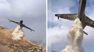 Самолет прелетя ниско над хора, докато пускаше вода върху пожар в Алжир