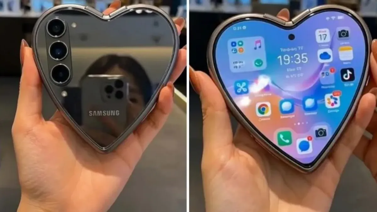 Телефон Samsung във формата на сърце стана хит онлайн - не се подлъгвайте