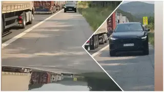 Джип се движи в обратна посока по аварийната лента на АМ „Тракия“