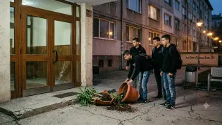 Вандализъм в „Света Троица“: Младежи счупиха входна врата на блок със саксия