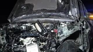 Тежко ПТП на "Тракия" край Сливен, има смачкан Mercedes GLS Кадри