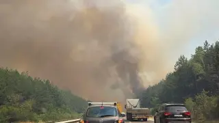 Пожар на АМ „Тракия“: Има 5-километрова тапа