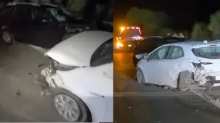 Два смазани автомобила след катастрофа на АМ "Тракия" при Българово