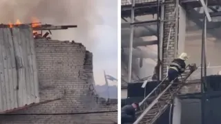 Русия удари бизнес център в Харковска област, хора са скачали от прозорците на горящата сграда