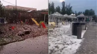 Рядката буря в Италия: градушка колкото човешка длан и огромни щети Кадри