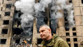 Протест срещу Кличко заради подготовката на Киев за зимата и руските удари Кадри