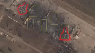 Сателитни снимки: Четири руски изтребителя Су-34 са напълно унищожени от взрив на „Нептун“, а други два са изгорели
