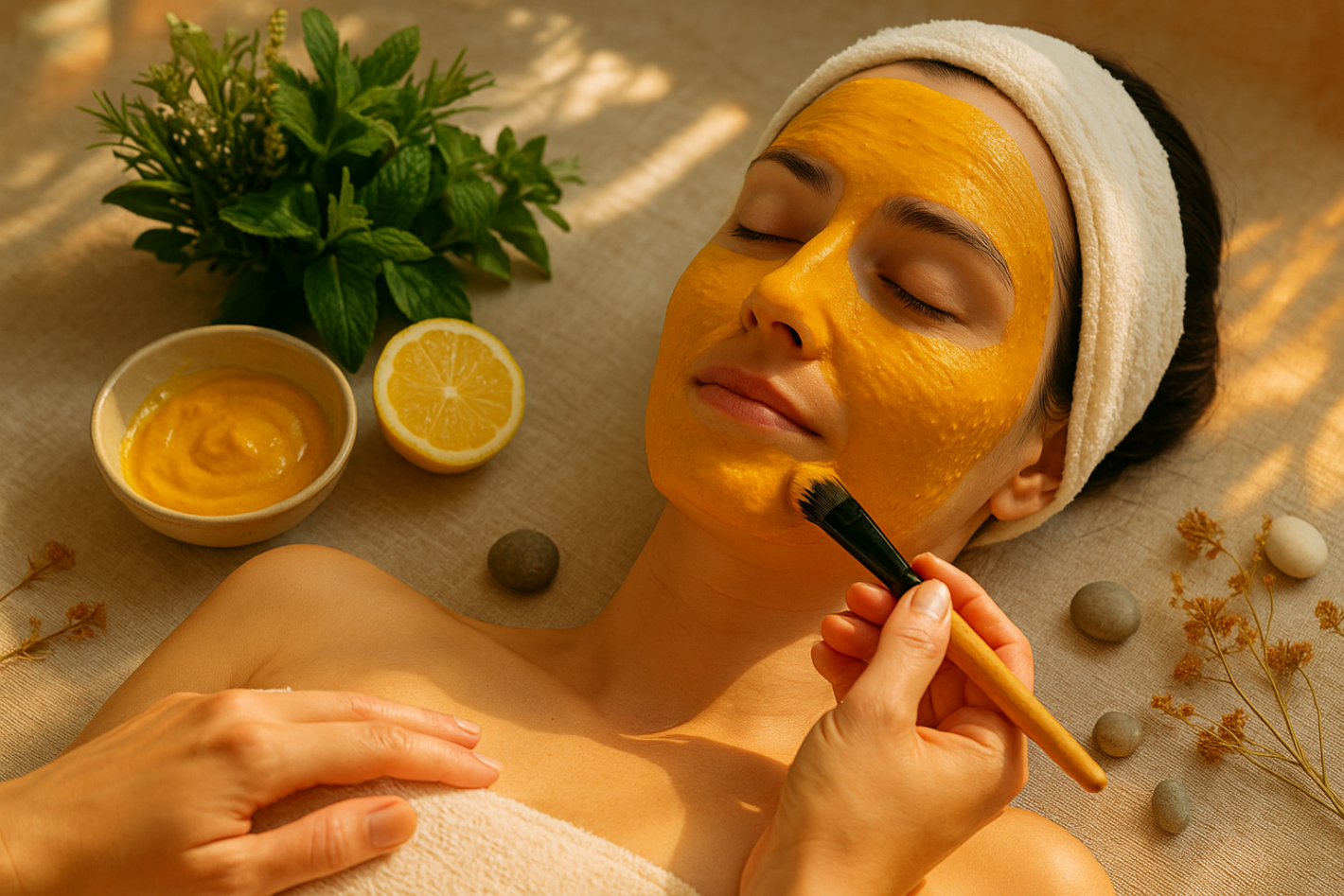 Подмладяваща маска с мед и куркума за сияйна кожа