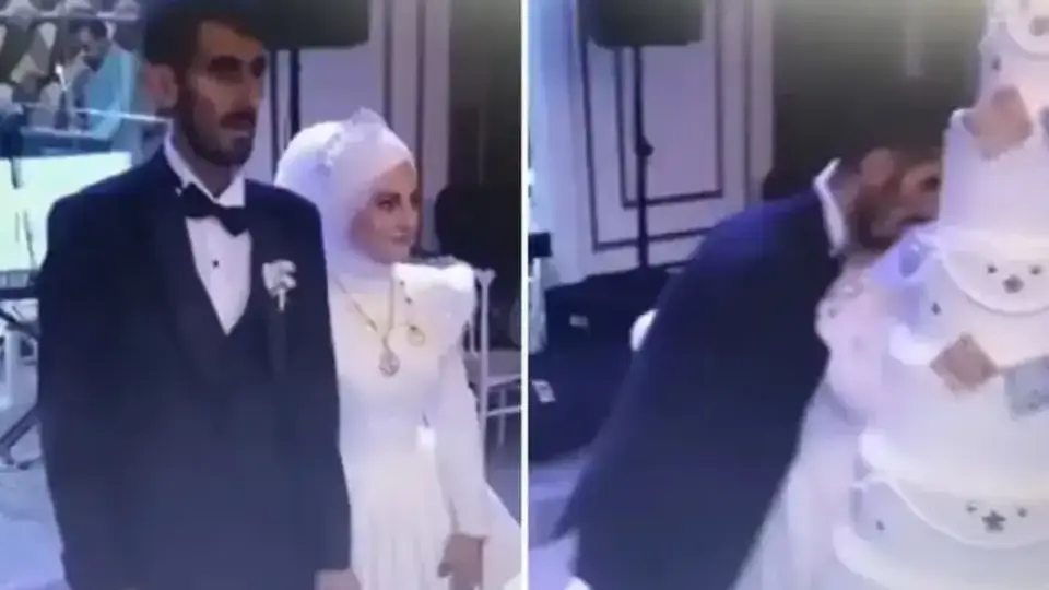 Младоженец се свлече до тортата и припадна – сватбата се превърна в кошмар Видео