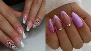 Френският маникюр се завръща с блясък и кристали Снимки