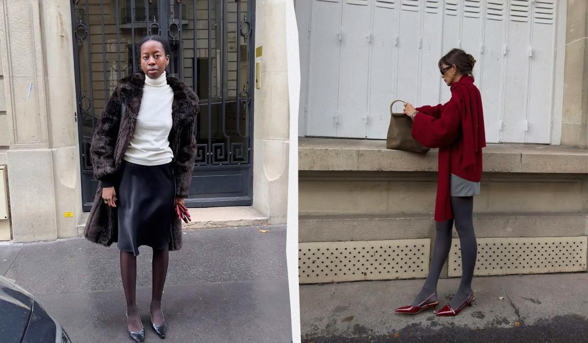 7 идеи как да носите пола и чорапогащник през зимата със стил Снимки