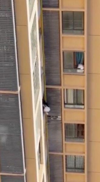 Като на филм: Жена вися от 10-ия етаж, за да не я хване съпругата на любовника й! Видео