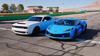 Вижте бясна драг битка между мощните Chevrolet Corvette Z06 и Dodge Demon ВИДЕО