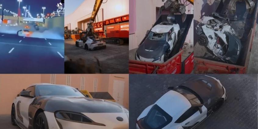 Кола на нарушител е унищожена заради опасно каране и дрифт ВИДЕО