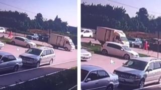 Момиче успя да спре камион, който се движел на заден ход без шофьор Видео