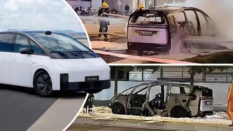 Китайски електромобил Lixiang избухна внезапно в пламъци Видео