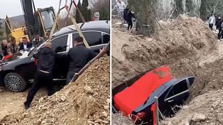 Бизнесмен беше погребан заедно с неговия Mercedes