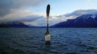 Сцена, която не може да остане незабелязана: Най-странният паметник в Европа е поставен в езеро