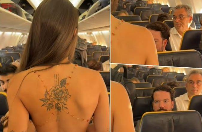 Жена влезе в самолет и мъжете зяпнаха: С какво ли е облечена?