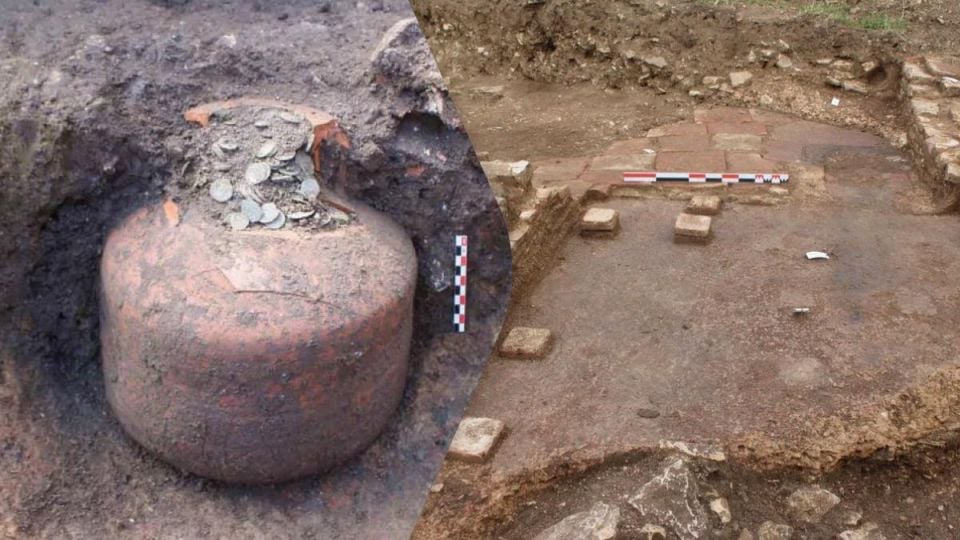 Археолози откриха във Франция римско съкровище с над 40 000 монети, скрито под пода на древен дом