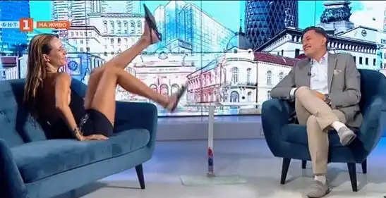 Резил: Мила Роберт се разчекна в ефира на БНТ, Любенов онемя Снимки 18+